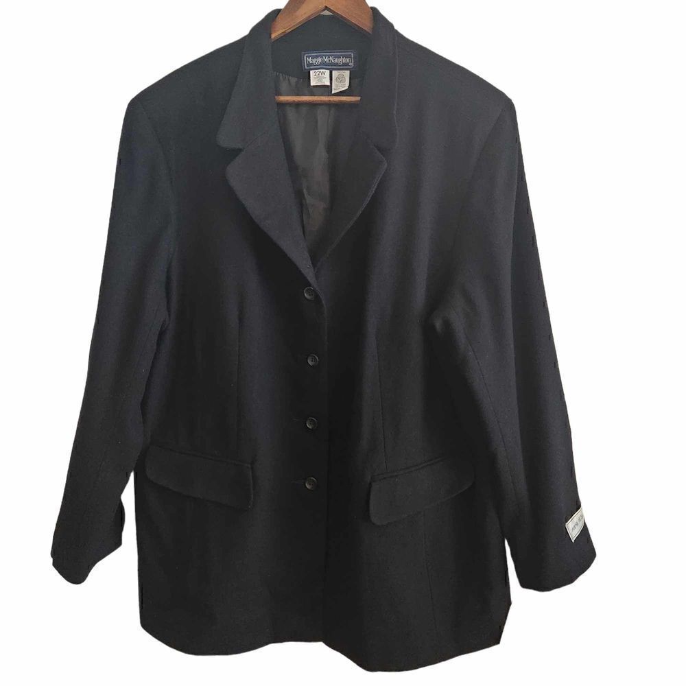 MAGGIE McNaughton Wool Black Blazer Plus Size 22W